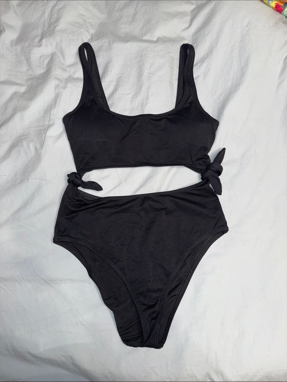 Aerie Black One-Piece Tie-Side Bikini